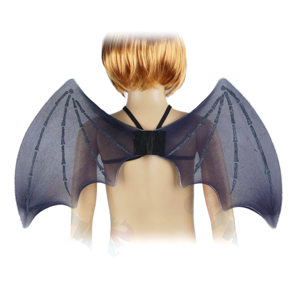 남아/여아 키즈 검정색 박쥐 날개 요정 날개 의상 할로윈 천사 생일 파티 코스프레 멋진 드레스 소품, 천사 날개 의상